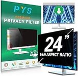 PYS 24 Inch Computer Monitor Privacy Screen Filter for 16:9 Widescreen Monitor - Easy Removable Screen Filter Shield - Anti Glare & Blue Light - Anti Scratch Protector Film for Data Security