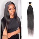 Straight Human Hair Bundles 1 Bundle 10A Grade 100% Unprocessed Virgin Remy Hair Extensions Brazilian Straight Human Hair Weft 28 inch Natural Black