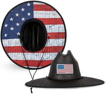 New Premium Keys Straw Hat for UV Sun Protection | UPF 50+ Sun Protection, Adjustable Drawstring, Universal Size | by SA Co. | Ideal for Beach, Fishing, Outdoor Activities | American Flag