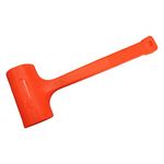 Prolinemax 3 Lbs Dead Blow Rubber Mallet 14'' Length Hammer Non-Marring Rubber Coating Neon Orange