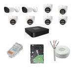JK Vision 5MP CCTV IP Camera Full Set, 2 Bullet, 6 Dome 8 Channel NVR with in-Built POE, 2TB Hard Disk, Cat6 Cable 100 Meter, 16 RJ45 Connector
