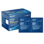 Amazon Basic Care Eyelid Cleansing Wipes for Periocular Treatment in Adults and Children, Unscented, Pack of 60