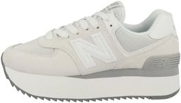 New Balance Women's 574+ Sneakers, Reflection | Rain Cloud, Grey, 9 Medium US