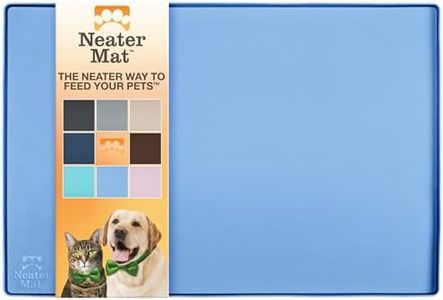 Neater Pet Brands Neater Mat - Waterproof Silicone Pet Bowls Mat - Protect Floors from Food & Water (Light Blue, 32" x 24" Silicone)