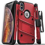 Zizo iPhone X Case [Bolt Series] with Free [iPhone X Screen Protector] Kickstand [12 ft. Military Grade Drop Tested] Holster Belt Clip