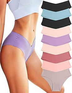 ROSYCORAL Women’s Seamless Bikini Panties Soft Stretch Invisibles Briefs No Show Hipster Underwear Cheeky 9 Pack XS-L, Option a, Medium