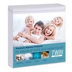 Waterproof Mattress Pad Protector Twin Size 100% Organic Cotton Hypoallergenic Breathable Mattress Pad Cover, 15” Deep Pocket, Vinyl Free (Twin)