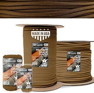 Three Vikings Paracord Rope - 100% Nylon 11 Strand Core - Type IV 750lb - Stronger Than Basic Paracord 550 Cord - Made in USA - Available in Continuous Spools and Many Colors - Coyote Brown - 25 ft