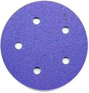 Benchmark Abrasives 5" Premium Ceramic 5 Holes Film Backed Hook and Loop Discs for Sanding of Metals Non-Ferrous Metals Wood Plastic Fiberglass (Pack of 50) - 40 Grit