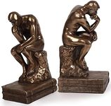 Magicsculp-The Thinker Statue Bookends in Premium Cold Cast Bronze- 7.48-Inch Museum Grade Collectible Figurine (Small-Bookends)