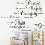 Outus 2 Pcs Scripture Wall Decals Bible Verse Wall Stickers Vinyl Christian Quotes I Can Do All Thing Through Christ Who Strengthens Me Inspirational Quotes Decals Wall Decor Religious Art for Home