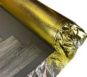 Royale 7mm Professional Gold Underlay - 1m x 7.5m Roll - Damp Proof Membrane & Insulation Foil - Sonic Underlayment for All Wood Engineered / Laminate Flooring