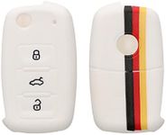 kwmobile Silicone Key Fob Cover Compatible with VW Skoda SEAT 3 Button Car Key