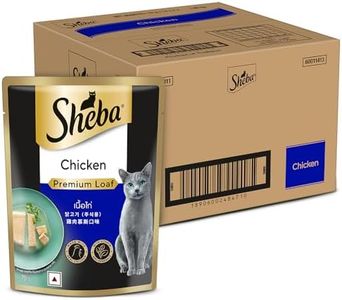 Sheba Fine Premium Adult (1+ Years) Wet Cat Food, Chicken Premium Loaf, 70 g Pouch (Pack of 28), High-moisture gravy cat food for healthy hydration