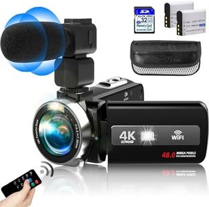 Heegomn Video Camera Camcorder Full HD 4K 60FPS 48MP WiFi IR Night Vision Vlogging Camera for YouTube Digital Camera Recorder 18X Zoom Camcorders with 3.0" Touch Screen,2 Batteries and 32G SD Card