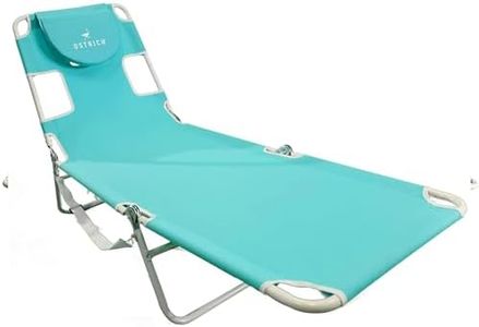 Ostrich 72 by 22 Inch Versatile Chaise Lounge Portable Reclining Lounger, Outdoor Patio, Beach, Lawn, Camping, or Pool Tanning Chair, Aqua