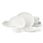 Lenox Dinnerware Set, Studio 1414 Curve 16-Piece Set, Service for 4, Bone China Material, Dishwasher & Microwave Safe, Home and Kitchen, Kitchen and Dining, Plates and Bowls Sets (White, 16 Pieces)