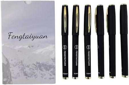 Fengtaiyuan 038P18x6, Gel Ink Rollerball Pens, Black Ink, Ultra Fine 0.38mm, Writting Pens, Smooth, 6 Pack (Black-P18x6)… (038P18x6)