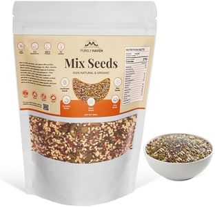 Purely Haven Organic Mix Seeds – 250g | High Fiber, Plant Protein & Omega‑3 Superfood | Flax, Chia, Pumpkin, Sunflower & Sesame Seeds | Non‑GMO • Gluten‑Free • Raw Nutrition- super seeds chia flax & hemp