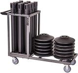 US Weight Statesman Stanchion Cart Kit – 12 Black Sentry Plus Stanchions with Cart