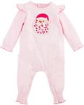 Mud Pie Baby Girl Bodysuit, Pink Santa, 3-6 Months