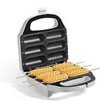 UVFAST Corn Dog Waffle Maker, Hot Dog Waffle Machine with Non-stick Coating Plate, Hot Dog Maker Toaster Make 6 Corn Dogs, Corn Dog Waffle Machine Make Corn Dog in Minutes, Easy to Clean, White