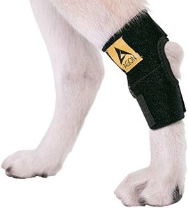 AGON® Dog Canine Rear Hock Joint Brace Compression Wrap with Straps Dog for Back Leg Protects Wounds. Heals Prevents Injuries and Sprains Helps with Loss of Stability Caused by Arthritis (Small)