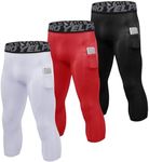 3 Pack Men's 3/4 Compression Pants,