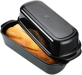 Navaris Moule à Pain en Ceramique - Pour Pain de Mie ou Baguette - Plat Four avec Couvercle - Mini Cocotte Taille Optimale Pour Cuisson Uniforme