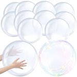 12 Pieces Inflatable Clear Beach Ball Inflatable Clear Balloons Transparent Swimming Pool Party Ball for Summer Beach, Pool and Party Favor(16 Inch, 20 Inch)