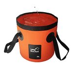 Collapsible Bucket, 3&5 Gallons Multifunctional Portable Collapsible Fishing Bucket -Wash Basin Folding Bucket -Water Container for fishing-Camping-Gardening (Orange, 20L)