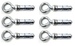 LOVELY® 8x100 MM Mild Steel Rawal Bolt Heavy Duty With Hook Eyelet Fan Hook Size- Set of 6