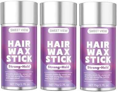 SWEET VIEW 3PCS Hair Wax Stick, Flexible Hold Slick Back Hair Pomade/Balm for Tame Flyaways, Frizz, Sleek Ponytail, Bun, Styling Accessory Cream/Gel for Girls, Kids