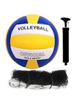 SNC SPORTS Classic Volleyball Yellow Size-5 with Air Pump Neddle Official Size and Weight (Pack of 1) Volleyball