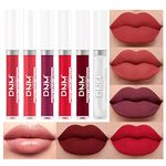 Matte Lipstick Sets Lip Gloss Set Makeup Waterproof Liquid Lipsticks For Women Long Lasting Red Lipstick- 5 Pcs Liquid Lip stick + 1Pcs Lip Plumper (1)