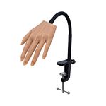 XMASIR Silicone Mannequin Hand for Acrylic Nails, Practice Training Hand with Adjustable Bracket Flexible Bendable for Nail Art Training Practice Display Tools (Left hand)