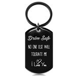 OUMILAN Drive Safe Keychain for Boyfriend-No One Else Will Tolerate Me Funny Keychain Gifts for Men Him Husband (oval)