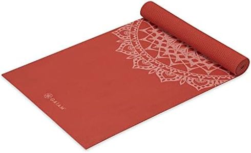 Gaiam Yoga Mat - 5mm Thick Yoga Mat - Non-Slip Exercise Mat for All Types of Yoga, Pilates & Floor Workouts - Textured Grip, Cushioned Support, Variety of Designs (24 x 68 inches long), Sunburnt Marrakesh