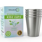 Stainless Steel Cups for Kids and Toddlers 8 oz - Stainless Steel Small Cups for Home & Outdoor Activities, BPA Free Healthy Unbreakable Premium Metal Drinking Glasses (4-Pack)