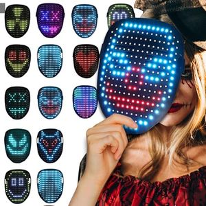 Minmup LED Mask with Gesture Sensing, Rechargeable Light Up Halloween Mask, 10H of Use, for Cosplay Costume Party