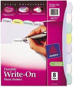 AVERY Big Tab Write & Erase Dividers, Durable Plastic, 8 tabs, Multi-Colour, 1 Set, (16171)