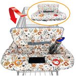 Shopping Cart Cover For Baby Grocery Cart Cover For Baby boy and Baby Girl, High Chair Cover For Baby and Toddler, Baby Registry Gift - Waterproof - Extra Large - Cotton - Double Sided (orange)