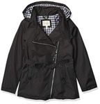 Jessica Simpson Girls' Pretty Trench Coat Trenchcoat, Black Gingham, 6X