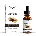 Tegut Clove Essential Oil, 100% Natural & Pure, for Hair Care, Acne, Toothache & Aroma Diffuser (15 ML)