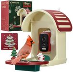 VINGUYS® Bird Feeder with Camera - Christmas Limited, Smart Bird Feeder with Gift Packing, AI Recognize Bird Species, Auto-Capture 2.5K UHD Bird Video, Solar Powered, Ideal Gift for Christmas