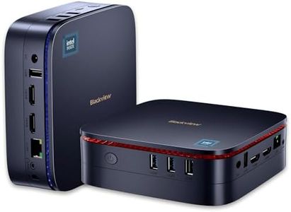 Blackview MP60 Mini PC 8GB DDR4 RAM 256GB M.2 SSD, Mini Computer with Processor Intel N5095, VESA/Home/Business Mini Desktop Computer, 4K HD Dual HDMI Gigabit Ethernet, Blue