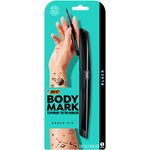 Bic Bodymark Temporary Tattoo Markers for Skin, Black, Flexible Brush Tip, 1-count Pack, Skin-safe, Cosmetic Quality