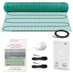 WarmlyYours Heated Floor Mat Kit 3 x 8 ft. - Electric Radiant Heating System for Fast, Even Warmth Under Tile, Stone - with UWG5 WiFi LED Touch Thermostat (TempZone Easy Mat)