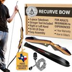 Spyder XL Takedown Recurve Bow and Arrow Set 64" Recurve Hunting Bow Right & Left Hand Draw Weights in 30-55 lbs USA Based Company Perfect for Beginner to Intermediate SpyderXL-35R-WS