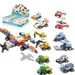 Party Favors for Kids 6 Kinds Car Model 166PCS Building Blocks Toys Set, Birthday Party Favors, Loot Bag Fillers, Classroom Prizes Gifts for Kids, Boys & Girls Age 6 7 8 9 10 11 12+